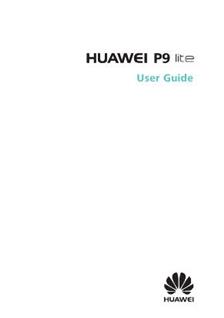 Huawei P9 Lite manual. Smartphone Instructions.
